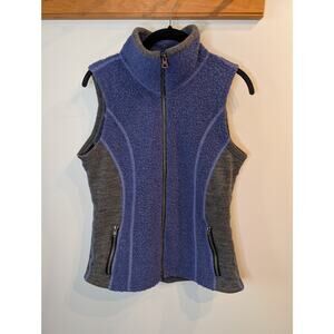 KUHL Kozet Blue Gray Wool Blend Vest Size S Womens Outdoor Hiking Colorblock